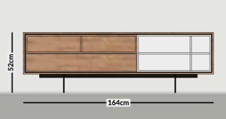 Meuble TV Treku 164 cm tobacco