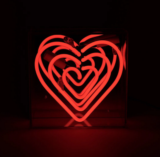 Mini enseigne n�on en verre \ Coeur\  - Locomocean