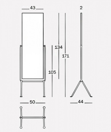 Miroir sur pired Officina Fer forgé Inclinable Magis