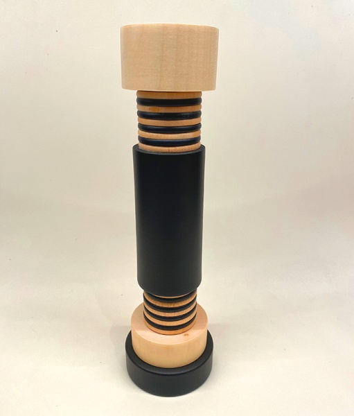Moulin � sel, poivre et �pices en bois de h�tre, naturel et noir- Alessi