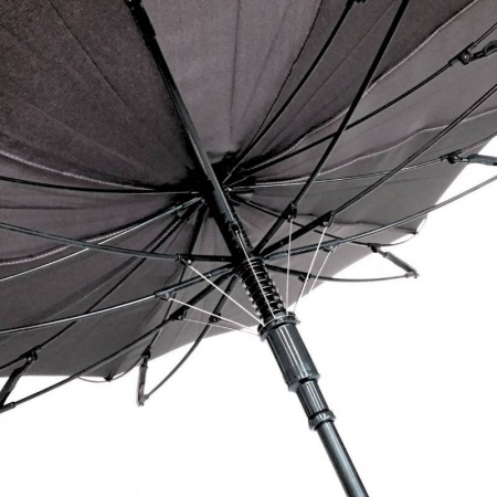 Parapluie canne r&eacute;sistant noir - Smati