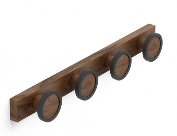 Pat�re 4 crochets - Hub rail - bois fonc� - Umbra