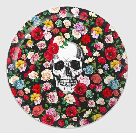 Plateau rond Skull Flower- Podevache