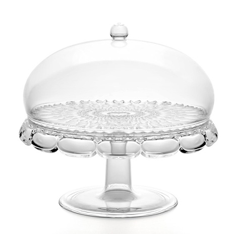 Plateau sur pied pour g�teau avec cloche transparent - Guzzini
