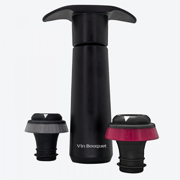 Pompe � vide manuelle noire avec 2 bouchons - Nerthus