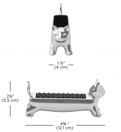 Porte-bague ALI - chat - aluminium - Umbra