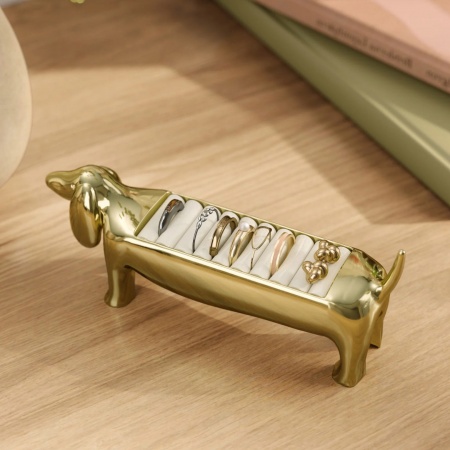 Porte-bague DACHSIE - chien - laiton - Umbra