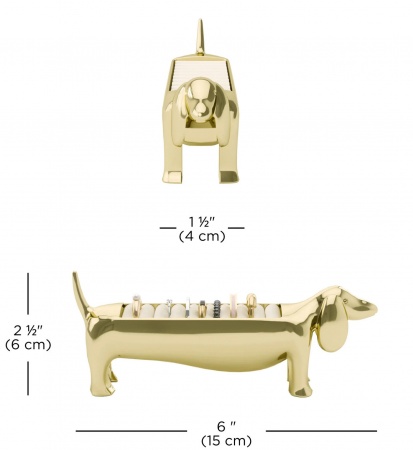 Porte-bague DACHSIE - chien - laiton - Umbra