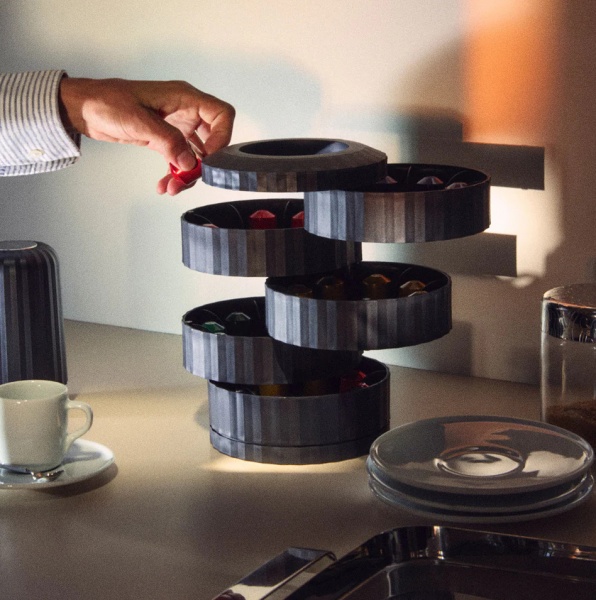 Porte-Capsules - Pliss� noir - Alessi