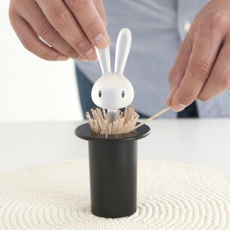 Porte cure-dents Magic Bunny noir - Alessi