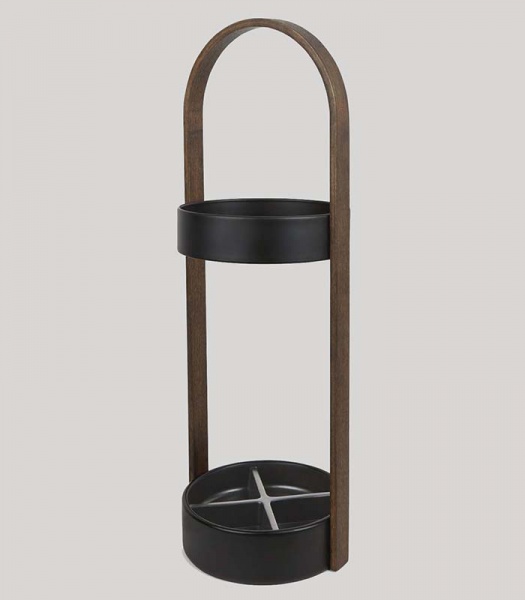 Porte parabluie - HUB - Noir/noyer - Umbra