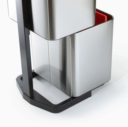 Poubelle tri s&eacute;lectif - Totem Compact - 60 Litres inox - Joseph Joseph