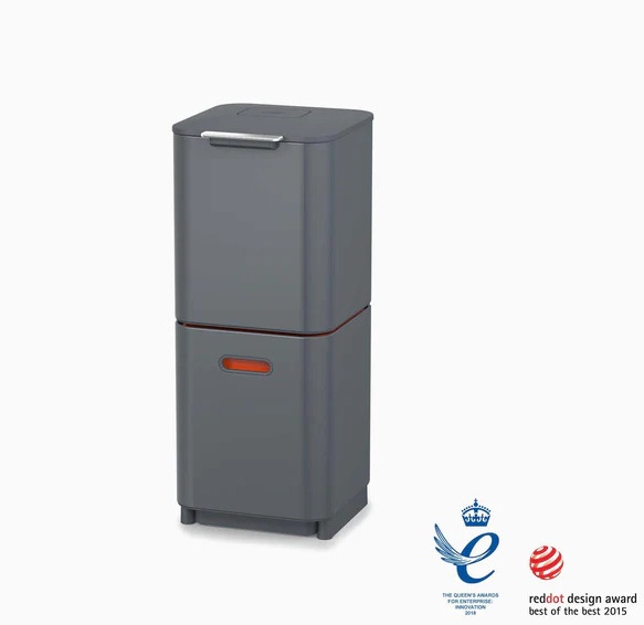 Poubelle tri s�lectif - Tri Totem - 40 Litres noire- Joseph Joseph