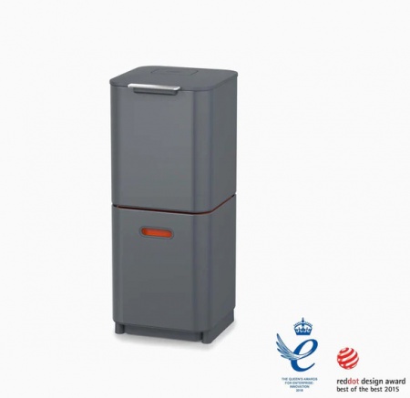 Poubelle tri s&eacute;lectif - Tri Totem - 40 Litres noire- Joseph Joseph