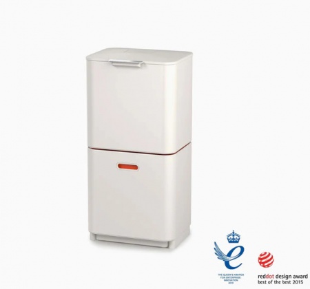 Poubelle tri s&eacute;lectif - Tri Totem - 60 Litres blanche- Joseph Joseph