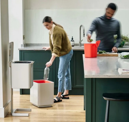 Poubelle tri s&eacute;lectif - Tri Totem - 60 Litres blanche- Joseph Joseph