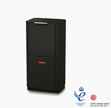 Poubelle tri s&eacute;lectif - Tri Totem - 60 Litres noire- Joseph Joseph