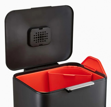 Poubelle tri s&eacute;lectif - Tri Totem - 60 Litres noire- Joseph Joseph