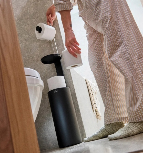  Rangement Papier Toilette avec D�rouleur Noir EasyStore - Joseph Joseph