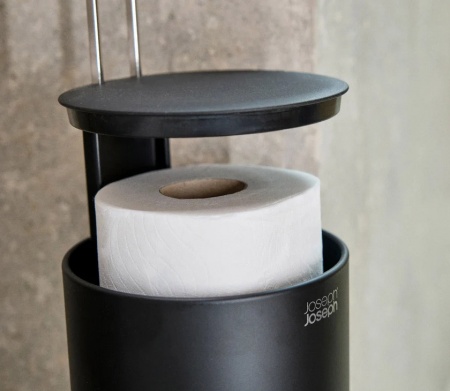  Rangement Papier Toilette avec D&eacute;rouleur Noir EasyStore - Joseph Joseph