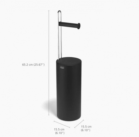  Rangement Papier Toilette avec D&eacute;rouleur Noir EasyStore - Joseph Joseph