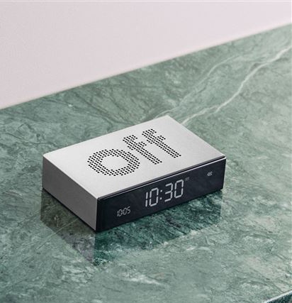Réveil - FLIP PRENIUM - On Off - Aluminium - Lexon