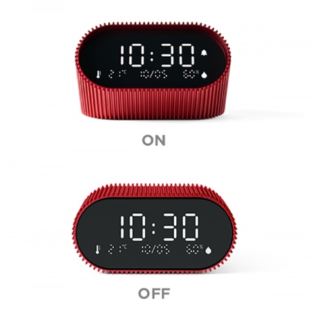 R&eacute;veil - Ray clock - Rouge - Lexon