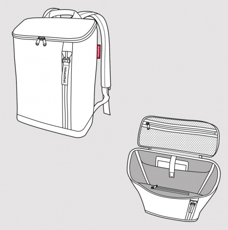 Sac &agrave; dos overnighter-backpack M twist silver - Reisenthel