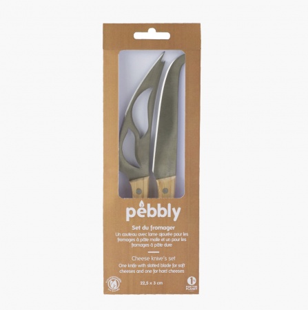 Set de 2 couteaux &agrave; fromage - Pebbly