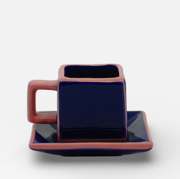 Set de 2 tasse � caf� Tile Bleu-rose - Table Machine