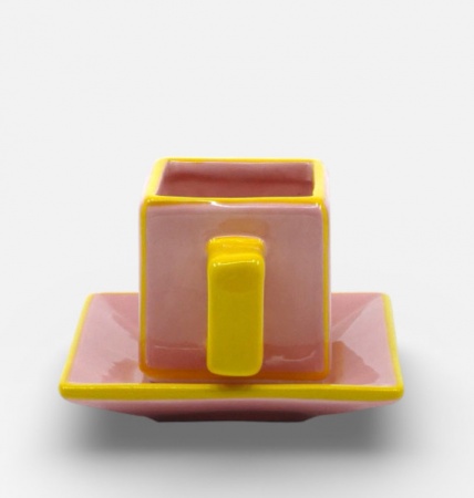 Set de 2 tasses &agrave; caf&eacute; Tile Rose-jaune - Table Machine