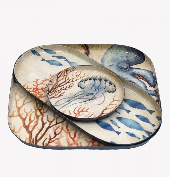 Set de 3 plateaux Oc�an - Temerity Jones