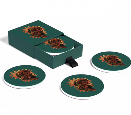 Set de 4 dessous de verre en c&eacute;ramique