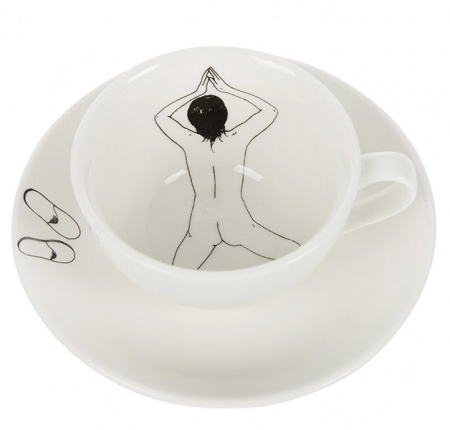 Set de 4 tasses à thé avec soucoupe Naked girls - Pols Potten