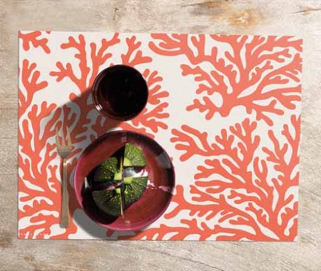 Set de table corail rouge AKanali - Pôdevache