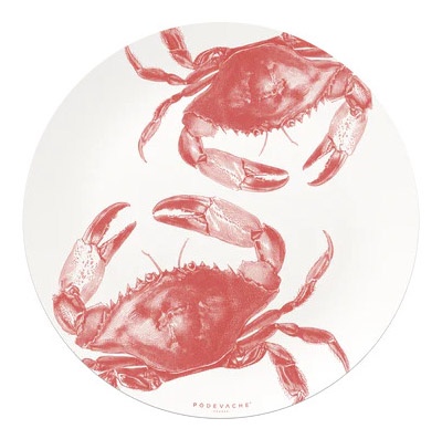 Set de table rond vinyle Krabitz crabe rouge - P&ocirc;devache
