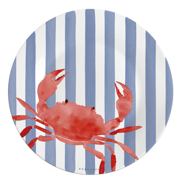 Set de table rond vinyle Stripes crabe rouge - P�devache