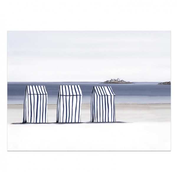 Set de table vinyle cabines de plage Koufonissia - P�devache
