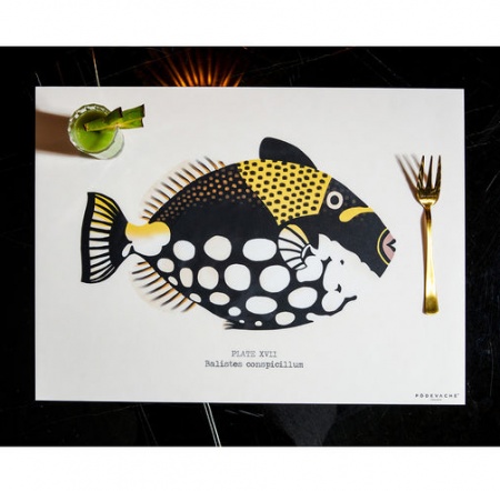 Set de table vinyle poisson Jobo - P&ocirc;devache
