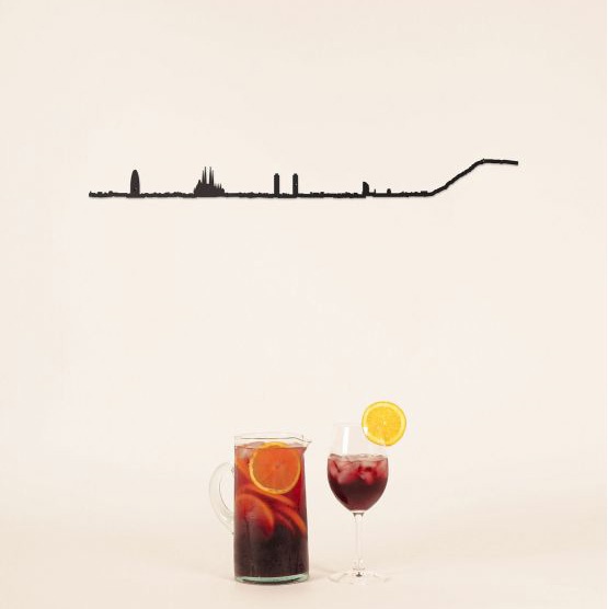 Skyline Barcelone-50cm-d�coration murale-The Line