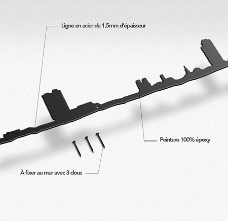 Skyline Rennes-50cm-décoration murale-The Line