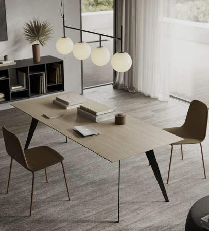 Table Aise L200x90 cm pieds acier