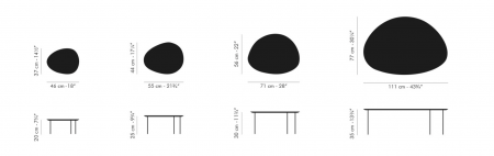 Table basse Eclipse blanche -  pieds noir Stua 