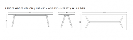 Table CPH 30 - Hay 200 X 80 H:105 cm