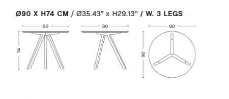 Table ronde CPH 20 Copenhague Ø50 cm H: 49 cm- Hay