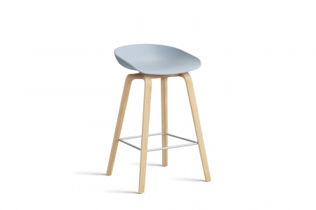 Tabouret  About AAS32 -  pieds bois H. 65 cm Repose Pieds Inox.