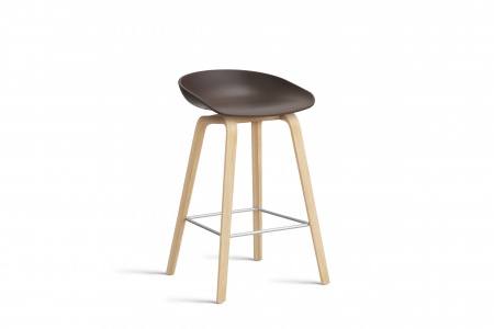 Tabouret  About AAS32 -  pieds bois H. 65 cm Repose Pieds Inox.