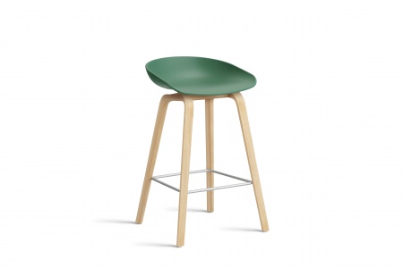 Tabouret  About AAS32 -  pieds bois H. 65 cm Repose Pieds Inox.