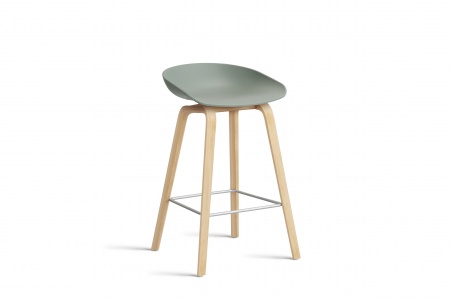 Tabouret  About AAS32 -  pieds bois H. 65 cm Repose Pieds Inox.