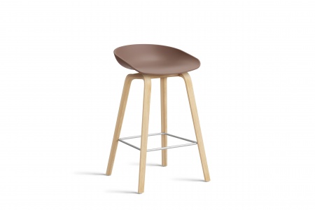 Tabouret  About AAS32 -  pieds bois H. 65 cm Repose Pieds Inox.